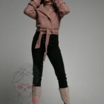 Kurtka ramoneska Lamb Jacket Ola Voga brudny róż