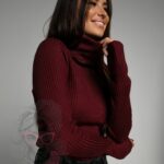 Sweterek golf dzianinowy Taxic bordowy