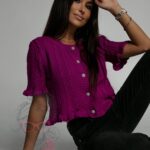 Sweterek wiosenny Maliso amarantowy