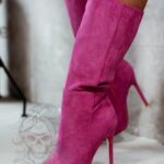 Kozaki zamszowe Madam Tiza różowe