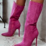 Kozaki zamszowe Madam Tiza różowe