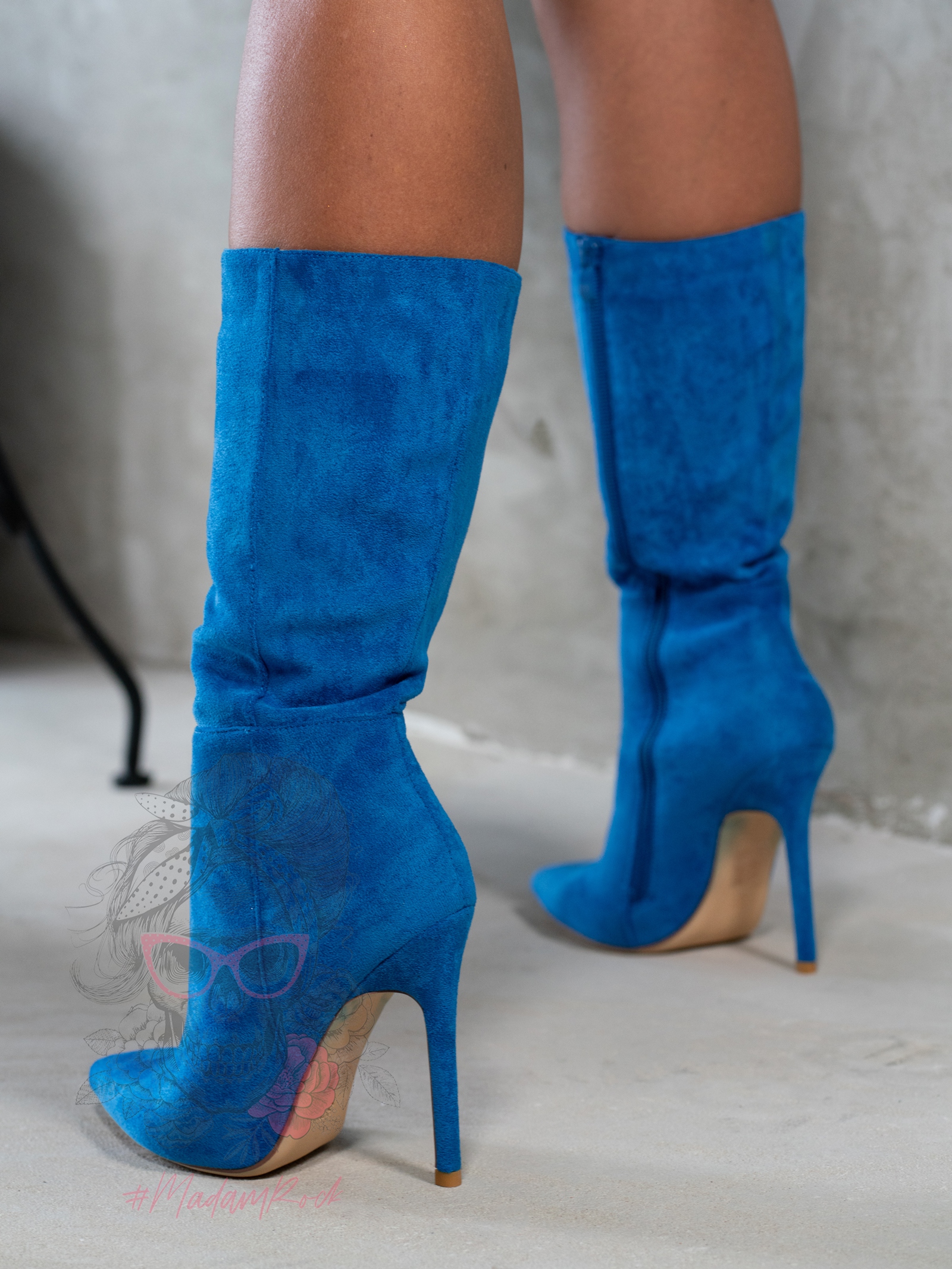 Kozaki zamszowe Madam Tiza niebieskie Kozaki zamszowe Madam Tiza niebieskie