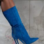 Kozaki zamszowe Madam Tiza niebieskie