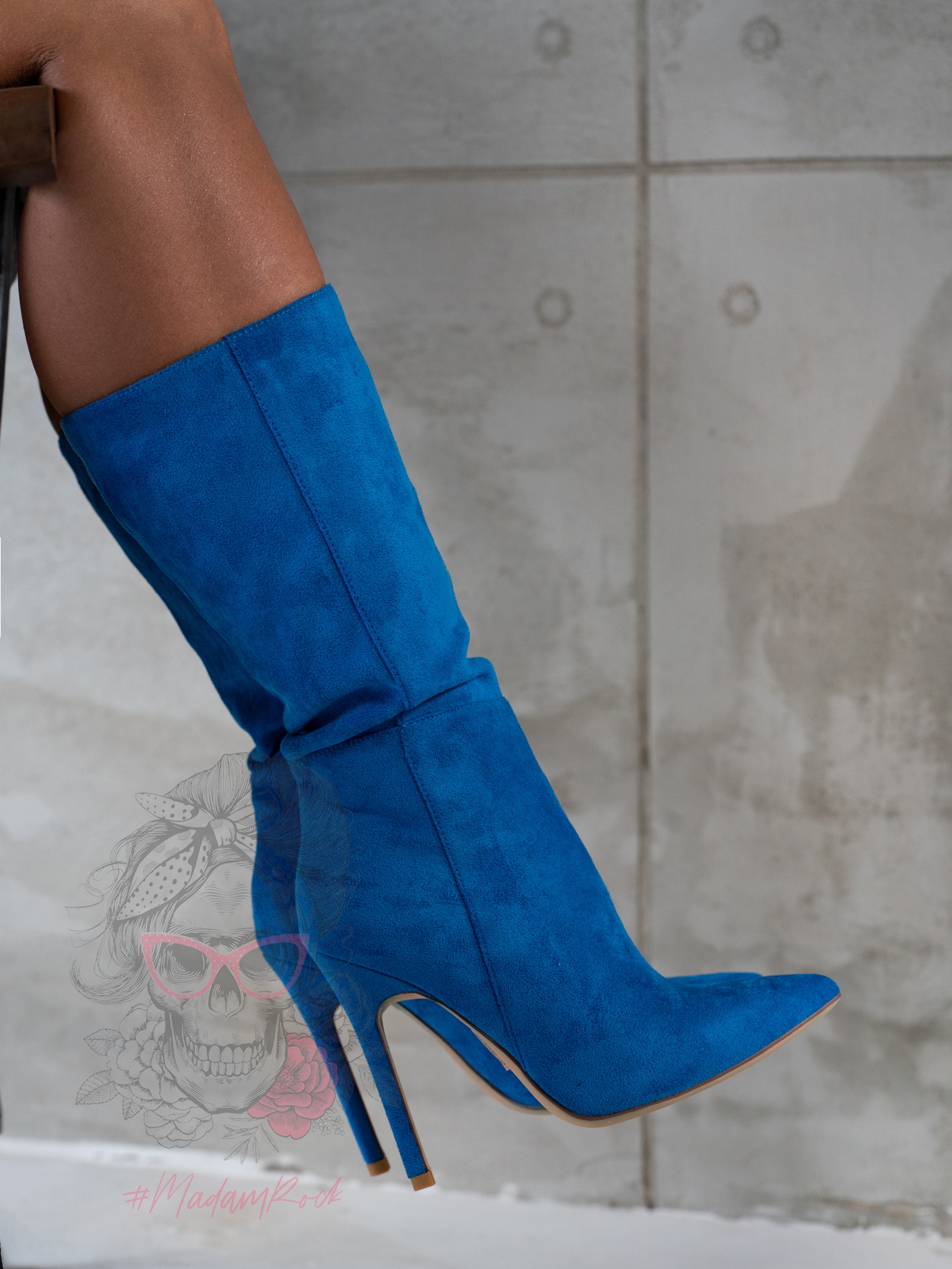 Kozaki zamszowe Madam Tiza niebieskie Kozaki zamszowe Madam Tiza niebieskie