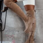 Kozaki zamszowe za kolano Madam Altura cappuccino