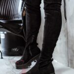 Kozaki zamszowe za kolano Madam Altura czarne