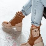 Botki skórzane Madam Poket karmelowe