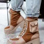 Botki skórzane Madam Poket karmelowe