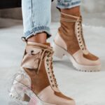 Botki skórzane Madam Poket karmelowe