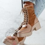 Botki skórzane Madam Poket karmelowe