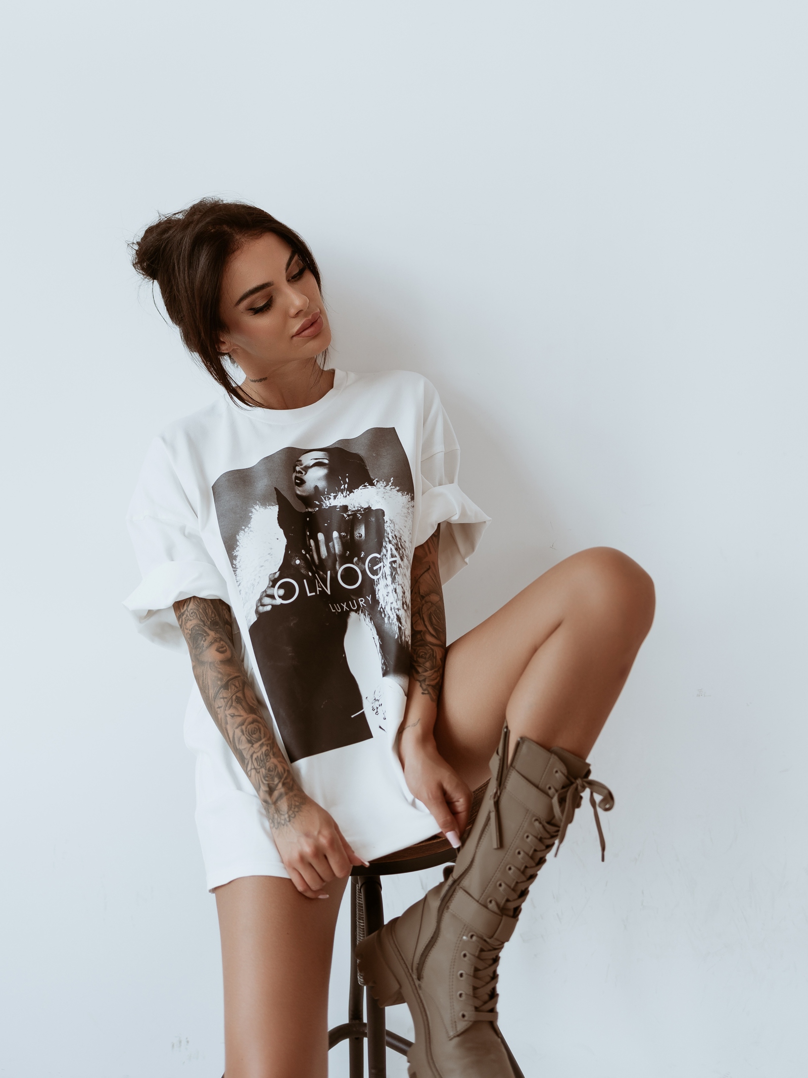 T-shirt oversize Lady Ola Voga ecru