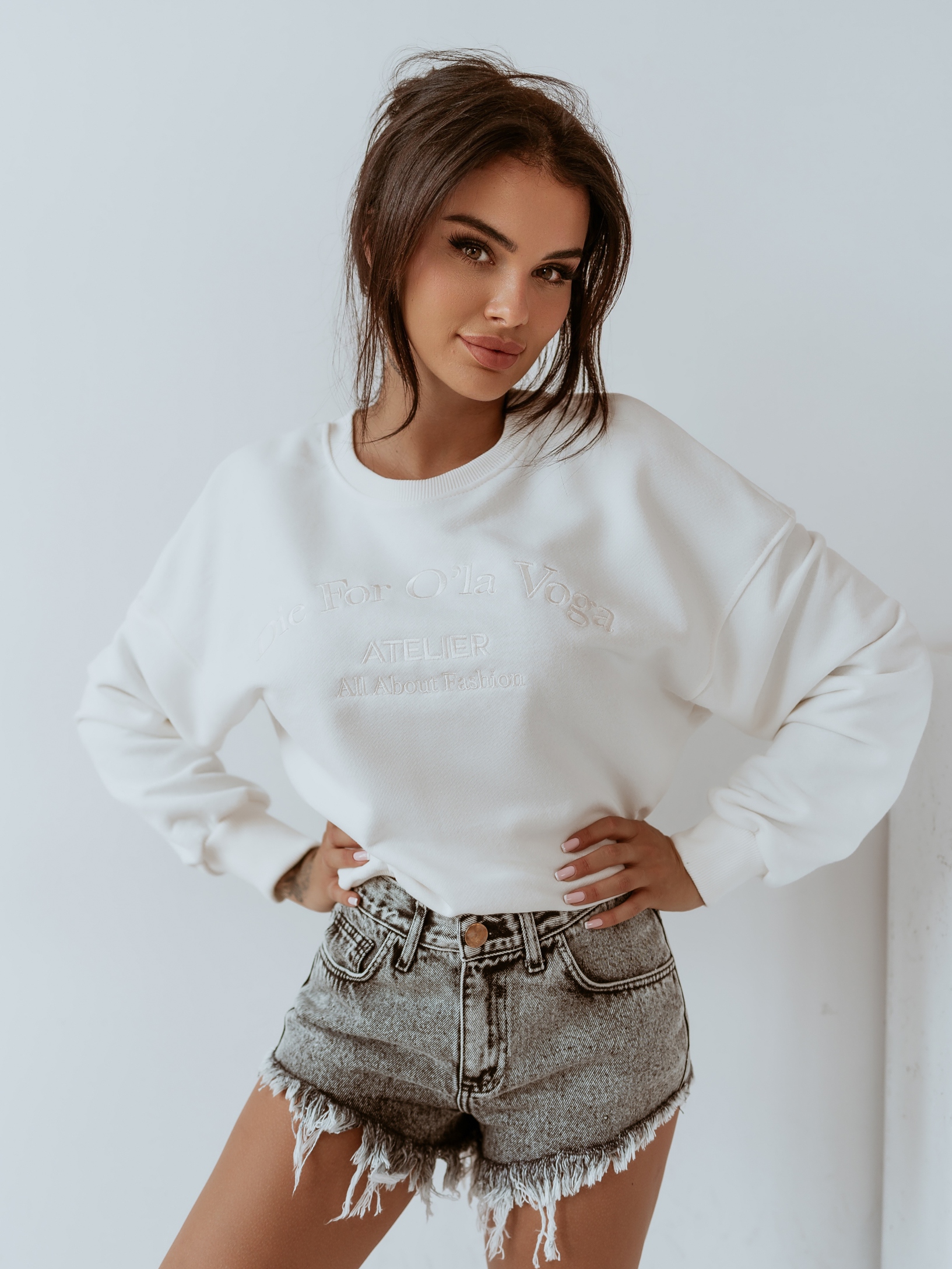 Bluza bawełniana Die For O'la Voga ecru