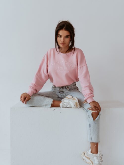 Bluza bawełniana Die For O'la Voga pudrowy róż