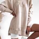 Bluza z rozcięciem Ola Voga Big Gold OLV beż