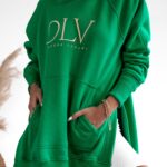 Bluza z rozcięciem Ola Voga Big Gold OLV zielona