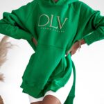Bluza z rozcięciem Ola Voga Big Gold OLV zielona