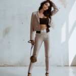 Legginsy z wyższym stanem High Waist Ola Voga j.beżowe