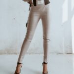 Legginsy z wyższym stanem High Waist Ola Voga j.beżowe