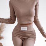 Komplet prążkowany Comfort Luxury Ola Voga c.beżowy