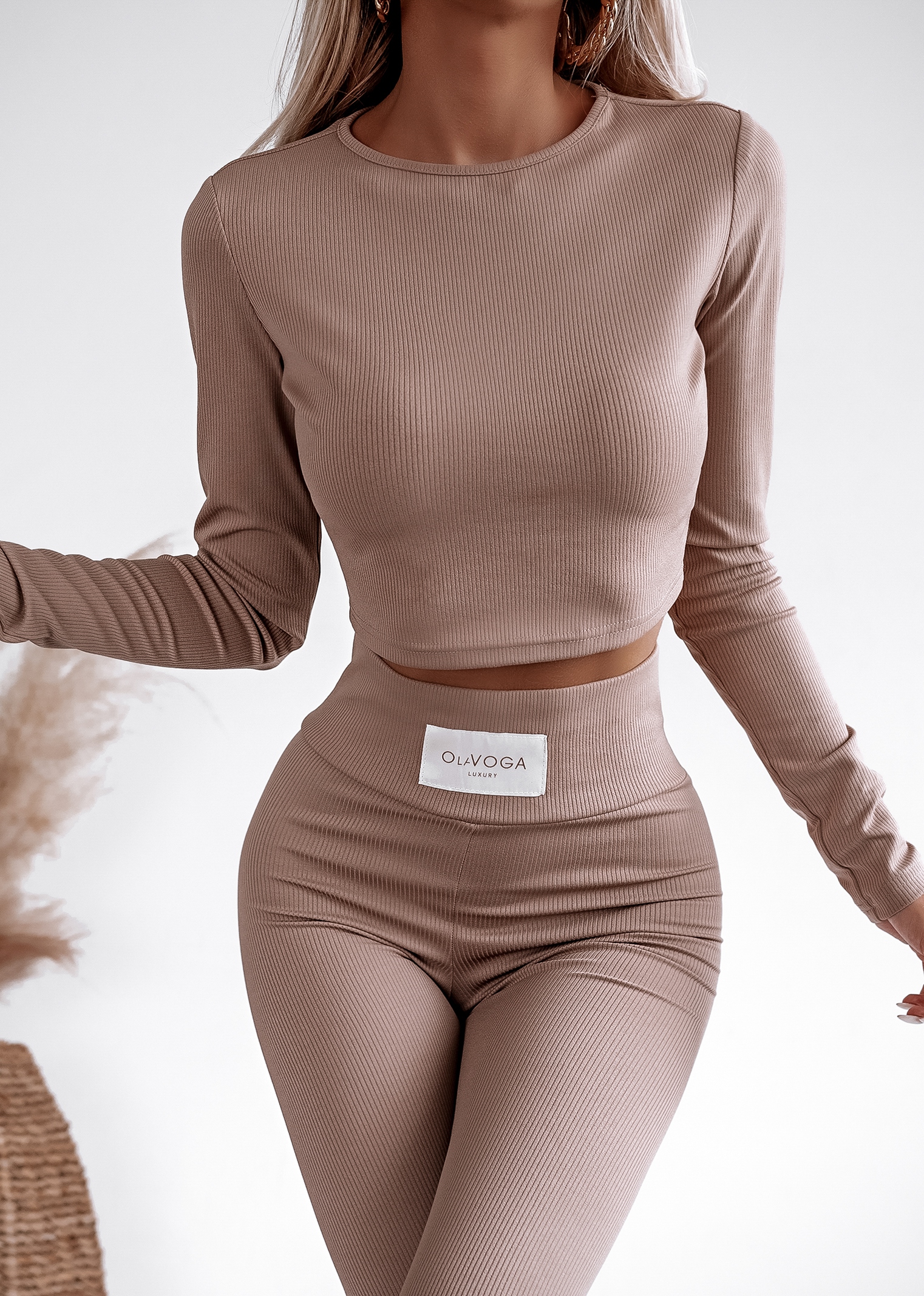 Komplet prążkowany Comfort Luxury Ola Voga c.beżowy