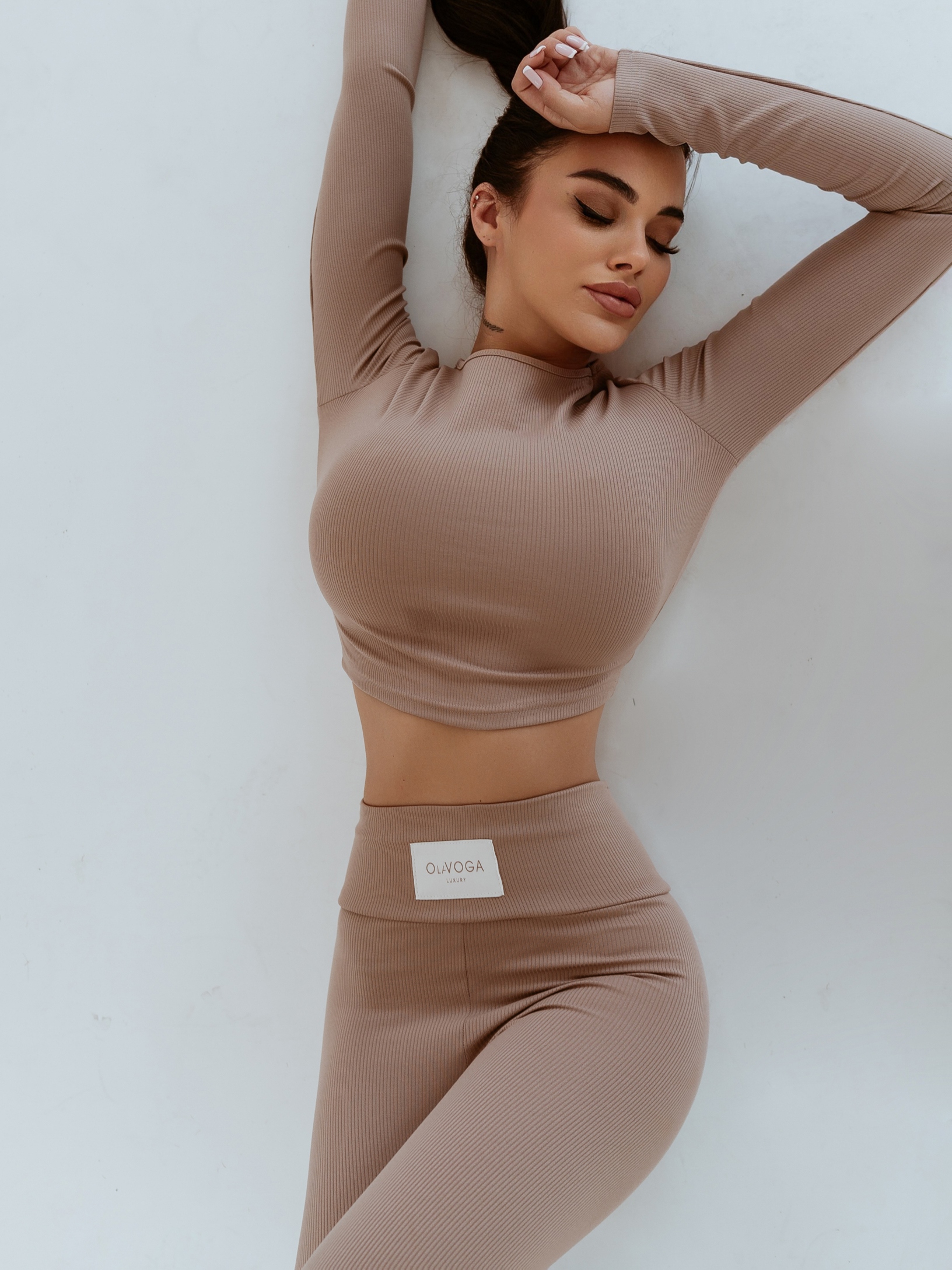 Komplet prążkowany Comfort Luxury Ola Voga c.beżowy