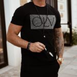 T-shirt klasyczny męski Big Letters Ola Voga czarny