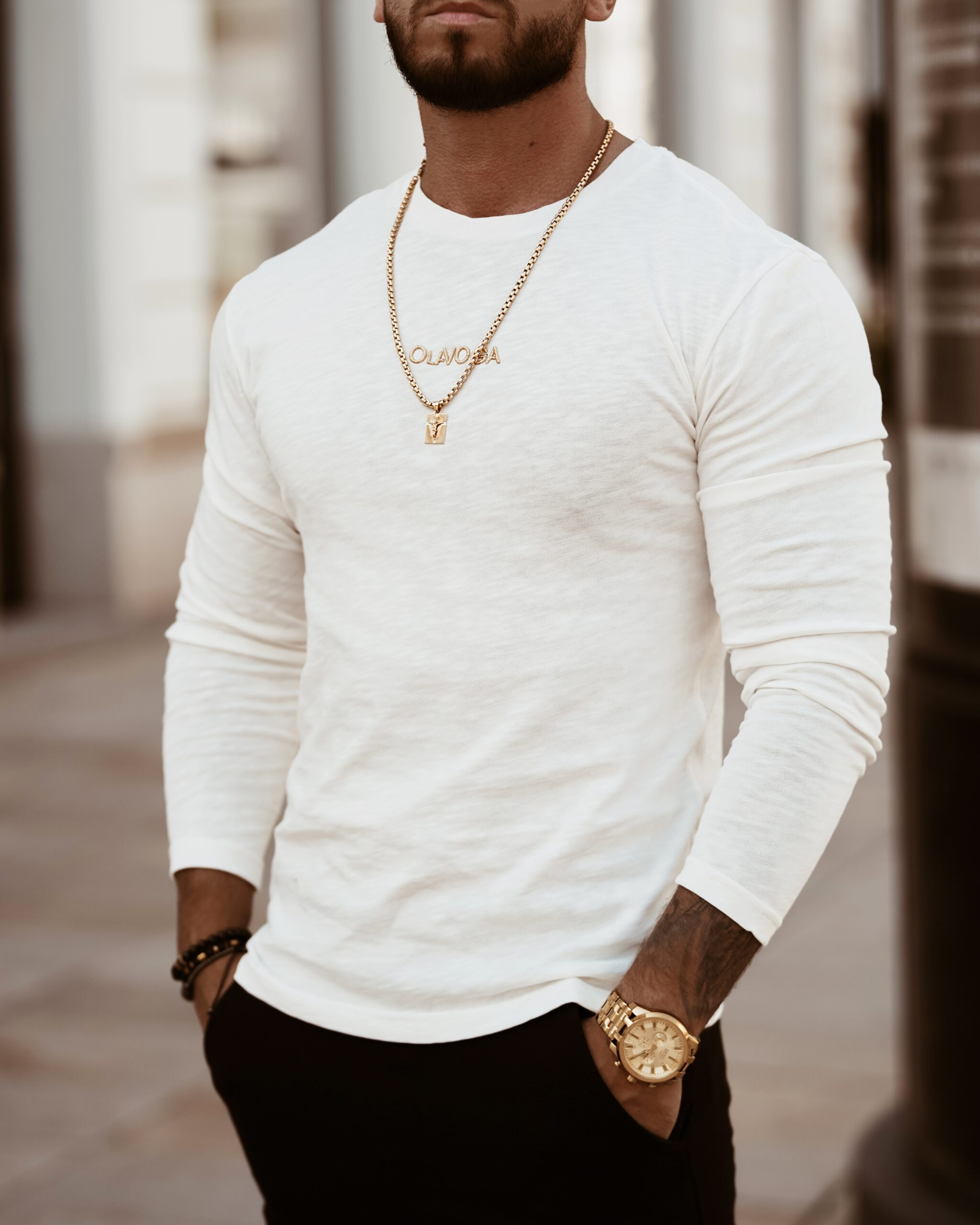 Bluzka basicowa męska The Best Ola Voga ecru