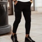 Spodnie bawełniane męskie Black Comfort Ola Voga czarne