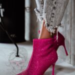 Botki z cyrkoniami Madam Operio fuksja