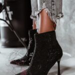 Botki z cyrkoniami Madam Operio czarne