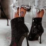 Botki z cyrkoniami Madam Operio czarne