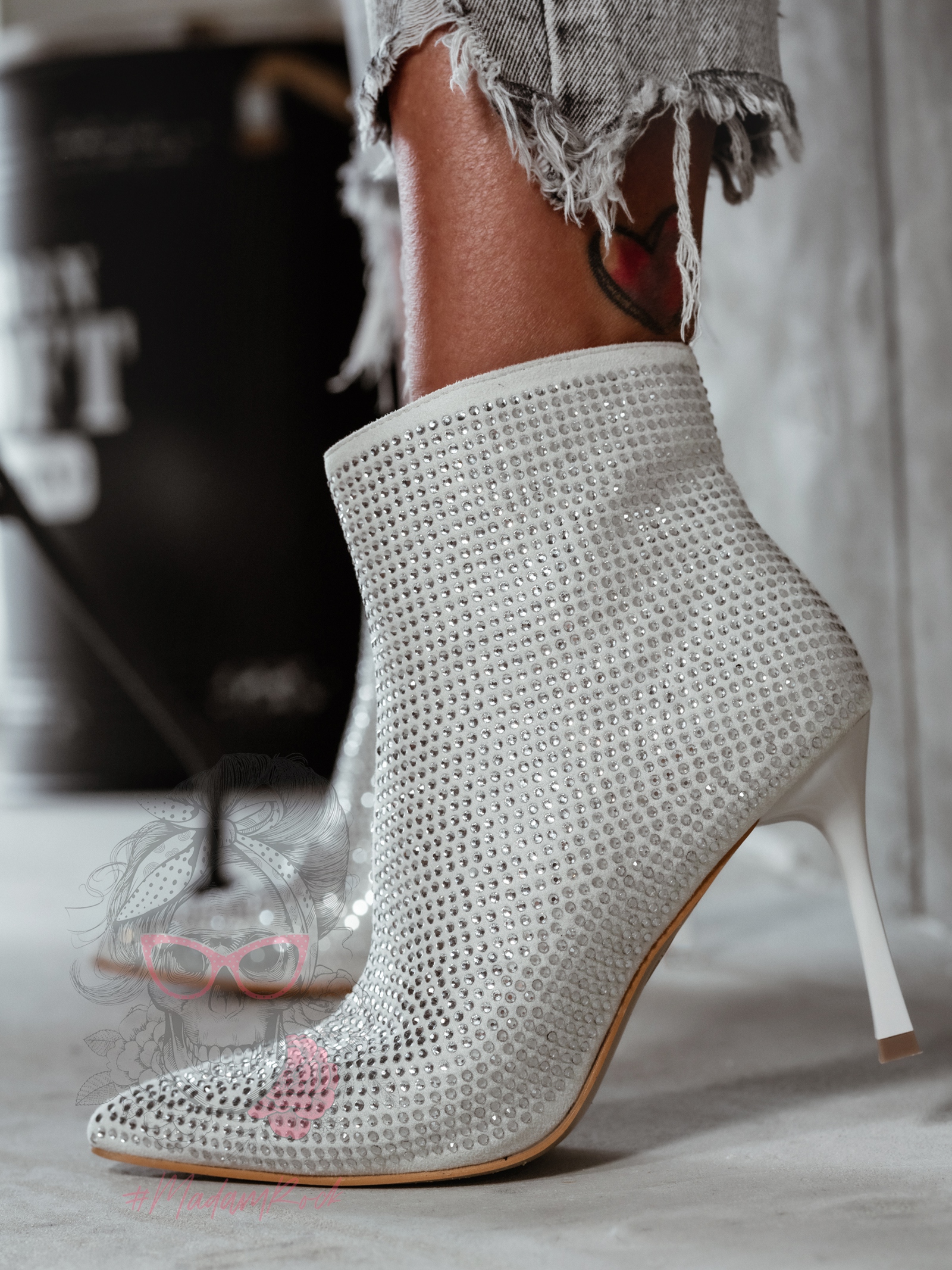 Botki z cyrkoniami Madam Operio srebrne