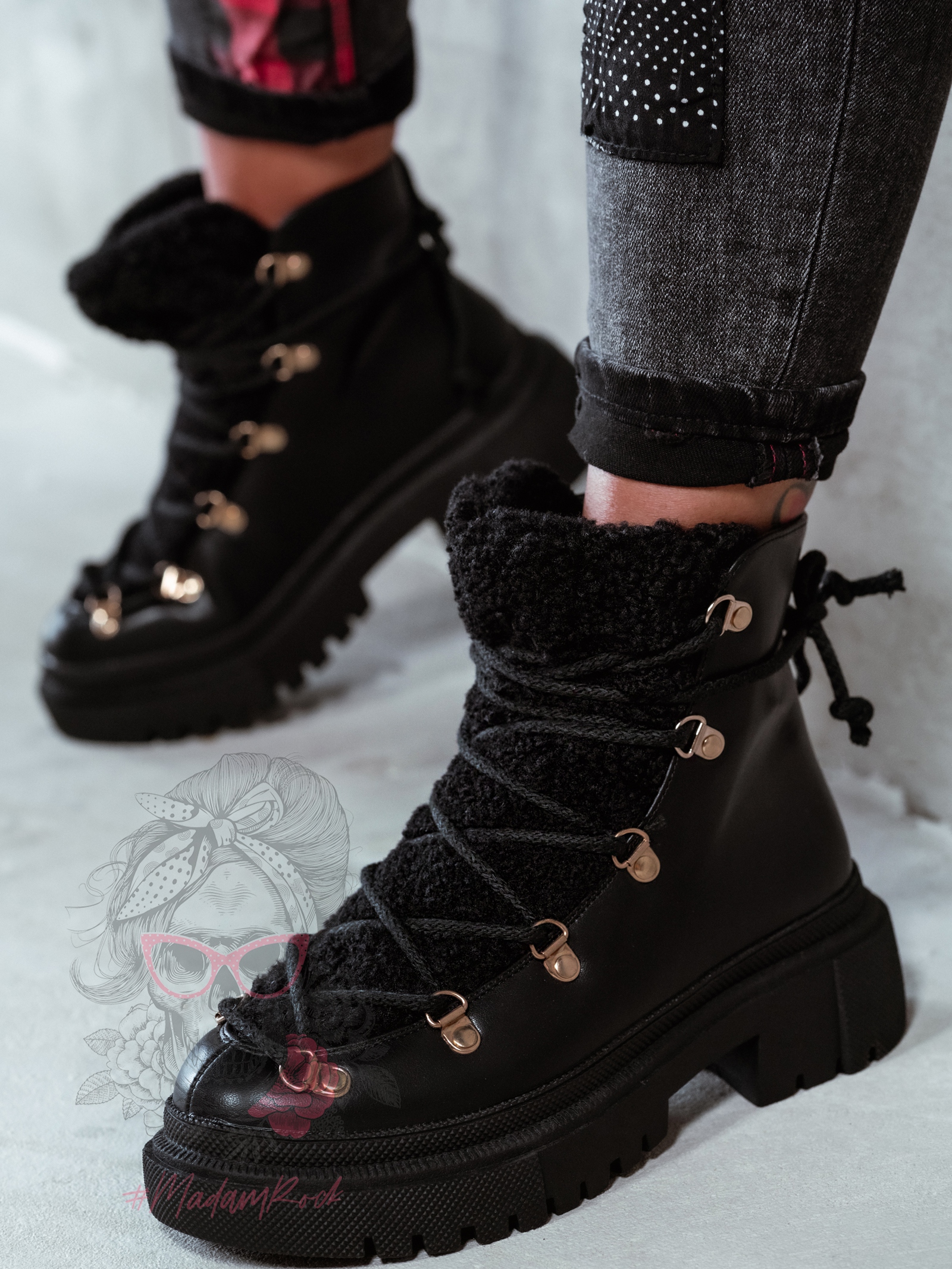 Botki śniegowce Olodo Rock czarne