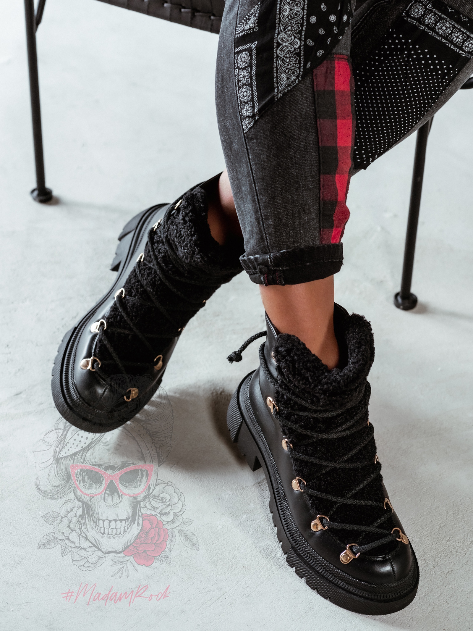 Botki śniegowce Olodo Rock czarne