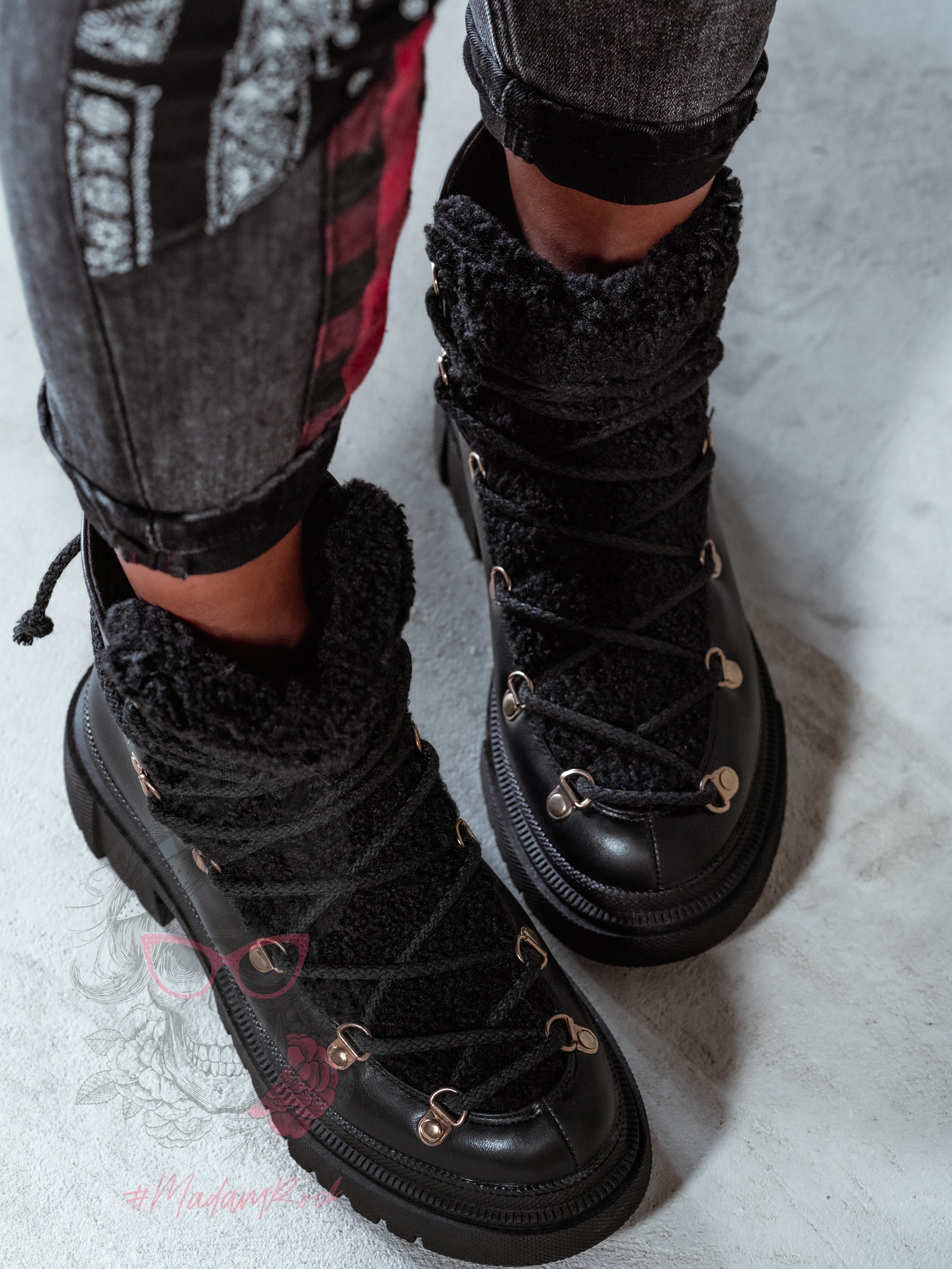 Botki śniegowce Olodo Rock czarne