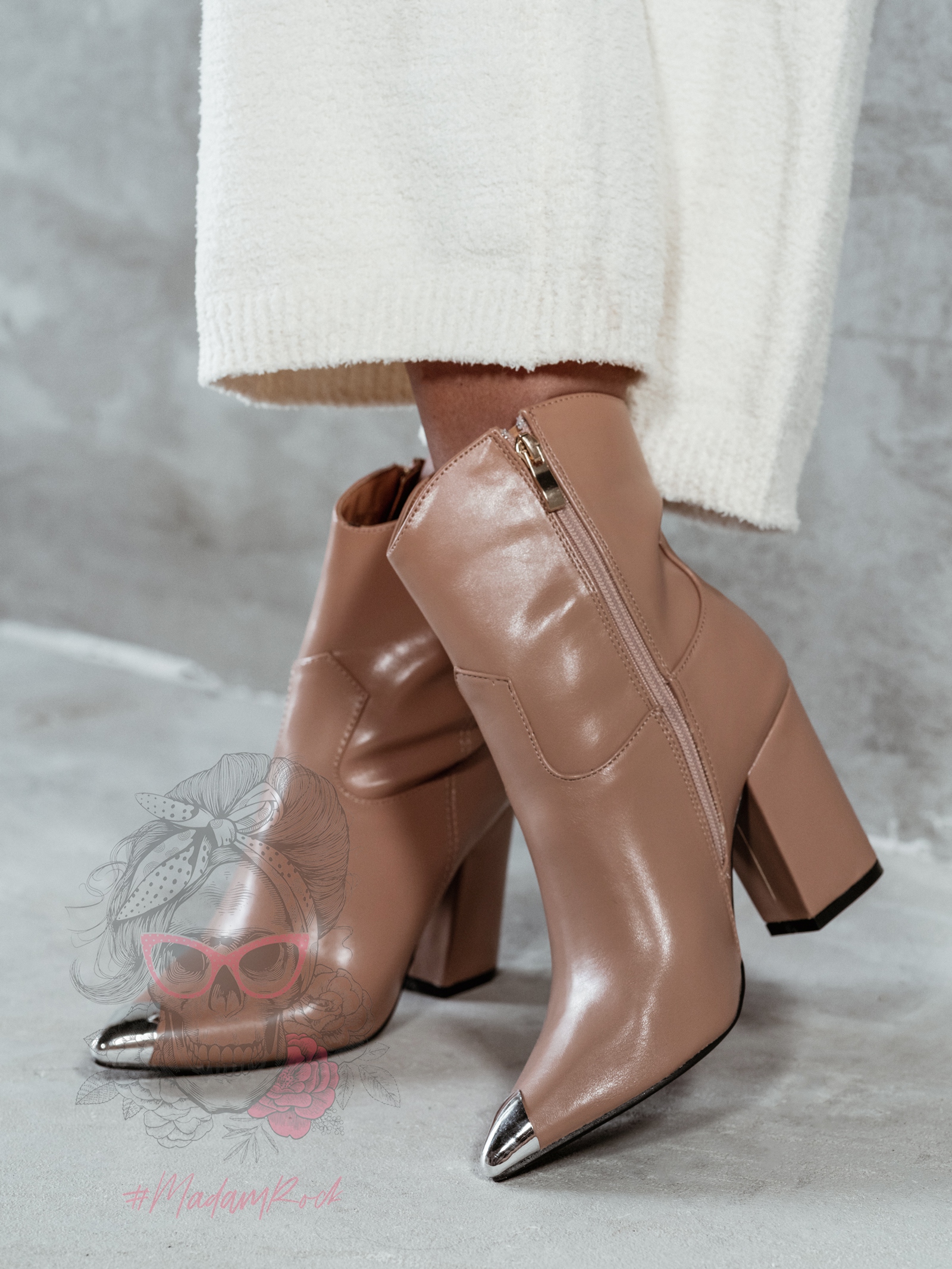 -WYPRZEDANE-Botki kowbojki Missmi Rock II beżowe -WYPRZEDANE-Botki kowbojki Missmi Rock II beżowe