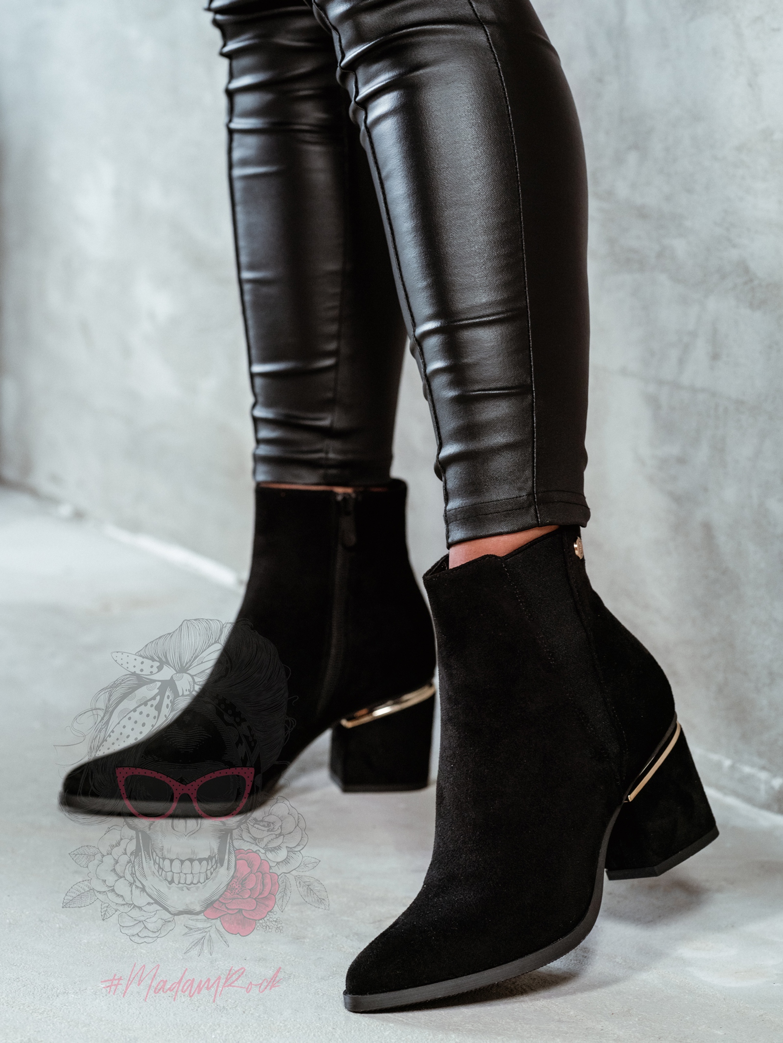 Botki zamszowe Madam Eluo czarne Botki zamszowe Madam Eluo czarne