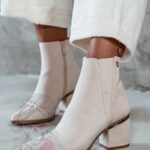 Botki zamszowe Madam Eluo beżowe