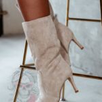 Botki zamszowe Madam Tiza beżowe