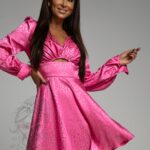 Sukienka satynowa Maff różowa