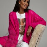 Sweter luźno pleciony Oppo fuksja