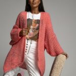 Sweter luźno pleciony Oppo brudny róż