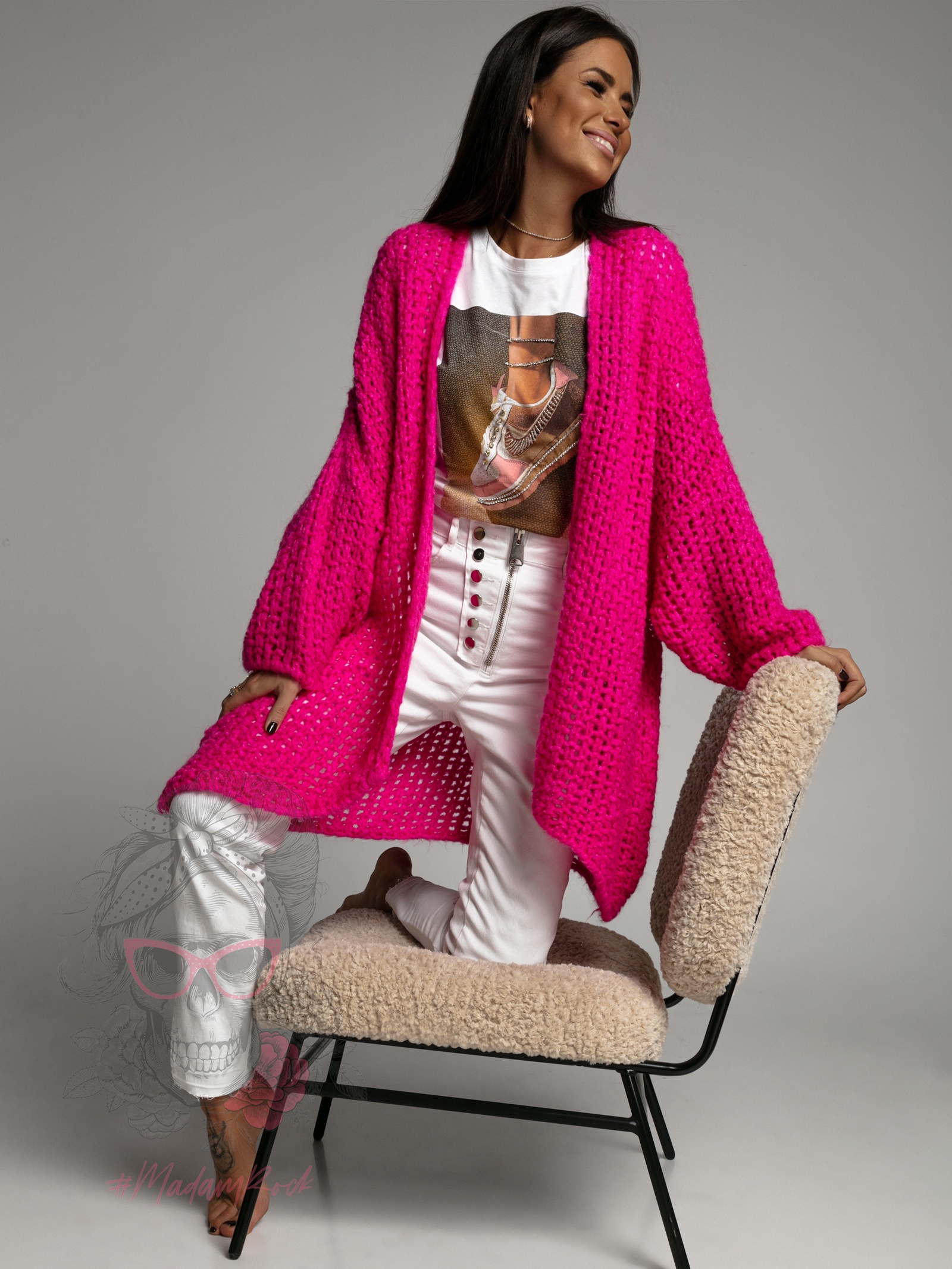 T-shirt z cyrkoniami Najk biały T-shirt z cyrkoniami Najk biały