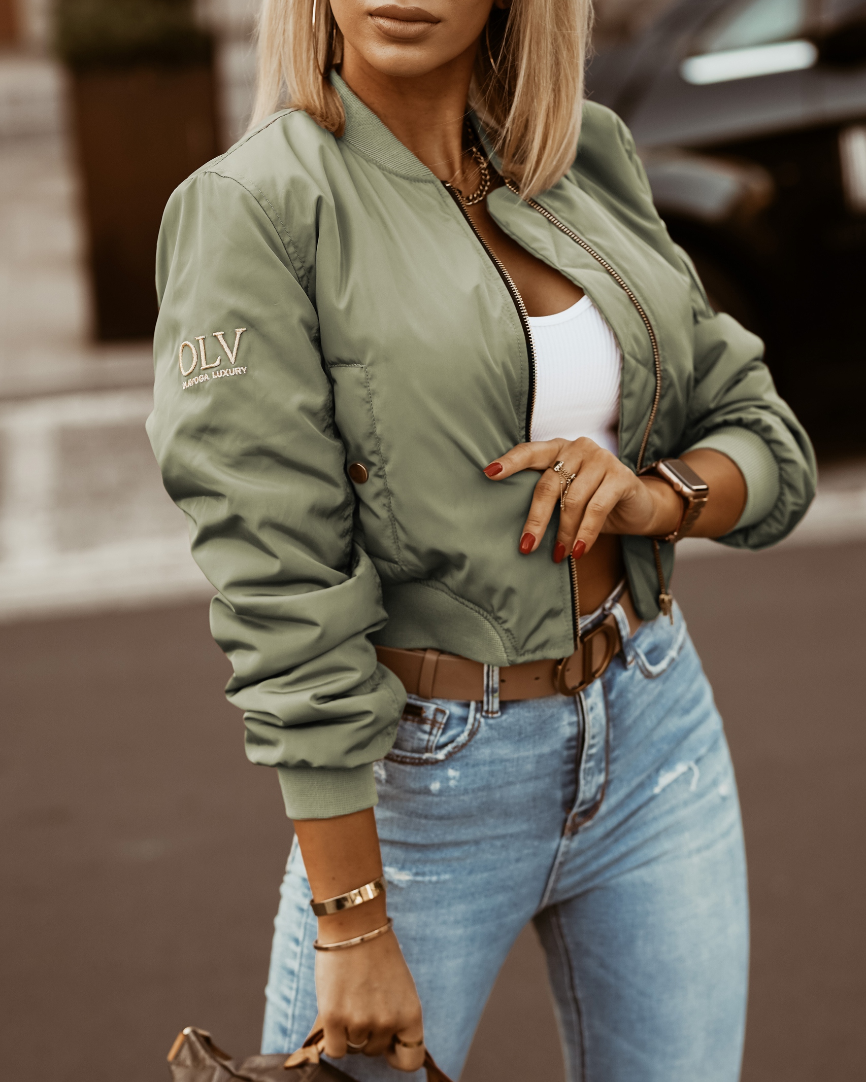 Kurtka bomberka Ola Voga OLV Jacket Woman khaki