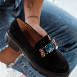 Mokasyny zamszowe Brido Rock czarne