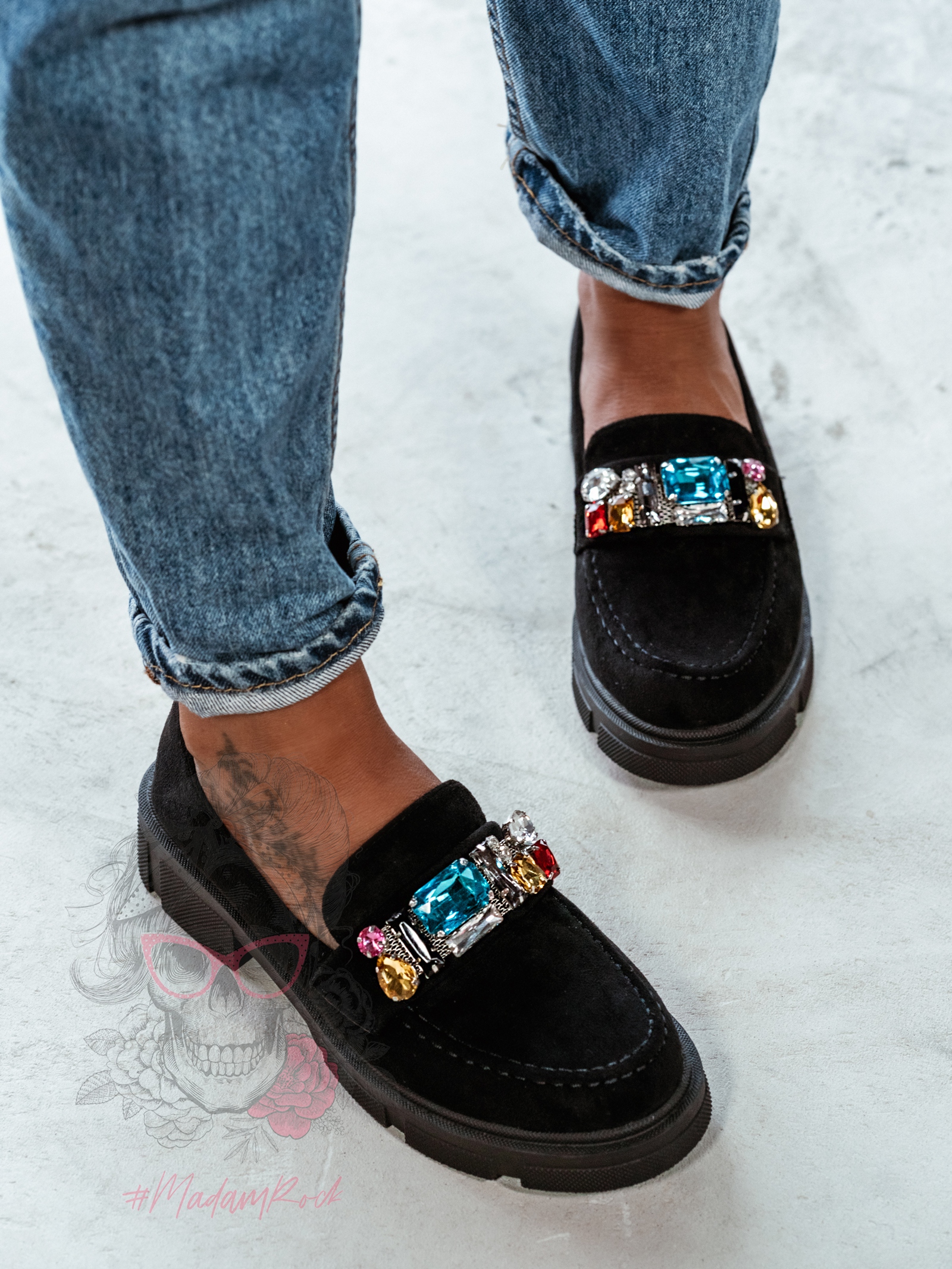 Mokasyny zamszowe Brido Rock czarne