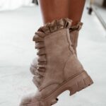 Botki z falbanką Madam Fill c.beżowe