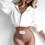 Bluza krótka z kapturem Ola Voga Soft Relax ecru