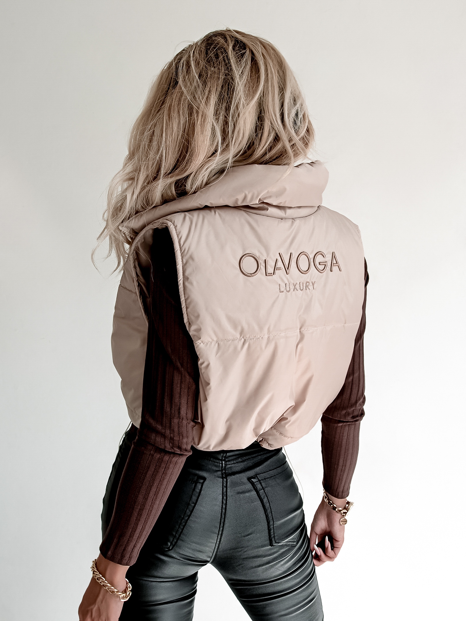 Kamizelka pikowana O'la Voga Warm Shot j.beżowa