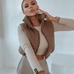 Kamizelka pikowana O'la Voga Warm Shot c.beżowa